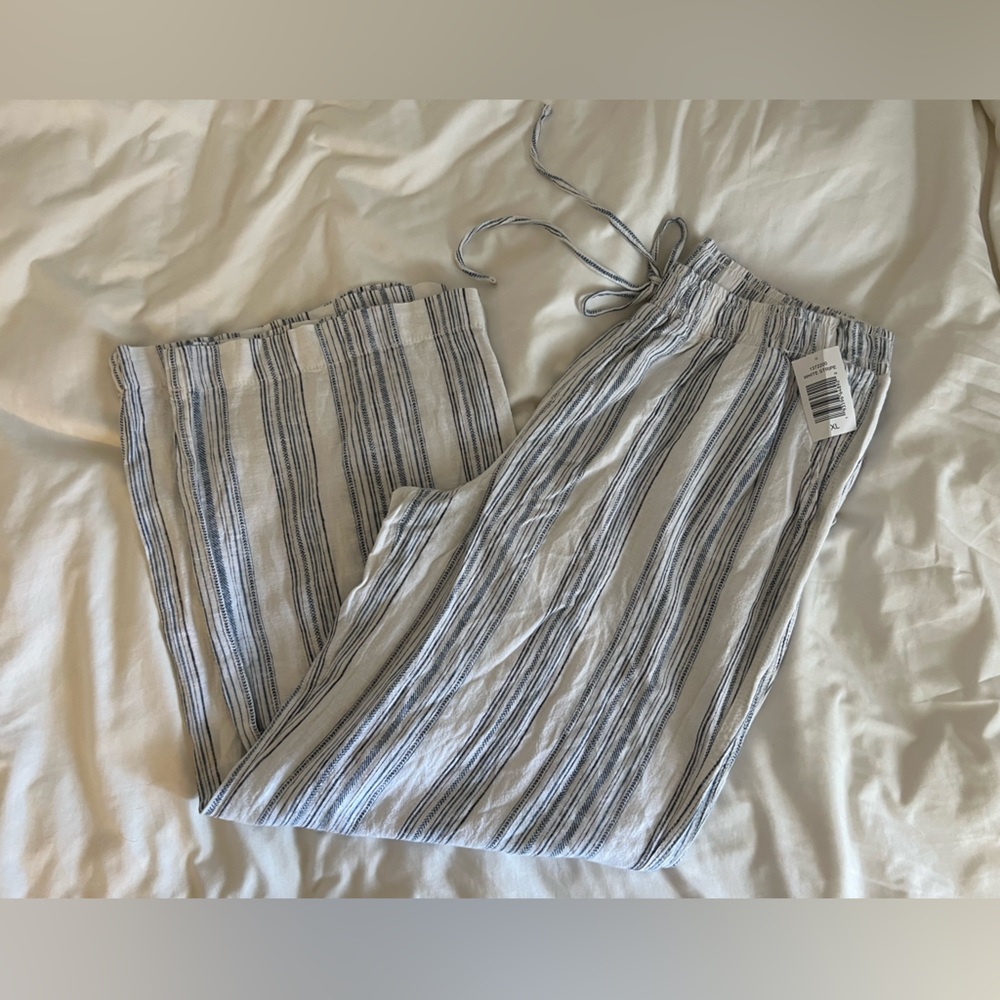 Striped linen pants